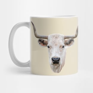 Striking head of a White Park Cow Mug